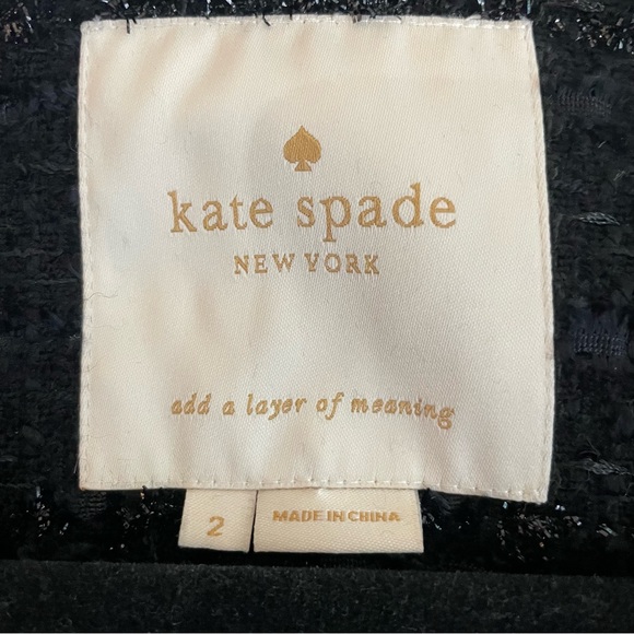 Kate Spade Black Sparkle Tweed Jacket - Picture 4 of 8